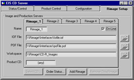 EIS CD Server Rimage Setup screenshot